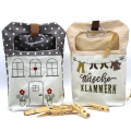 Bild 1 von Stickdatei ITH Wäscheklammersack Haus Wäscheleine mit blanko Datei  / (Stickrahmengröße) 20x30cm