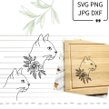 Bild 1 von Plotterdatei Plott Laser Motiv Katze mit Blumen