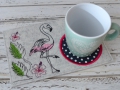 Bild 2 von  Stickdatei Mug Rug Untersetzer Flamingo 13x18cm und 13x20cm