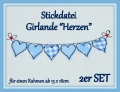 Bild 2 von Stickdatei DOODLE Herzgirlande für einen Rahmen ab 13x18cm