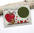 Bild 1 von Stickdatei Maus Herzen Liebe Valentinstag MugRug 13x18cm und 10x10cm