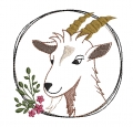 Bild 1 von Stickdatei Ziege doodle Button rund 