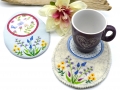 ITH Mug Rug Stickdatei Eiform Blumen  / (Lizenz) Standard