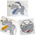 Bild 1 von Stickdatei doodle Elefant Winter SET XL