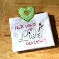 Bild 4 von Stickdatei kochen Spruch mit Aufhänger SET