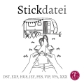 Bild 1 von Stickdatei Camping Wohnwagen Handarbeiten Urlaub Redwork