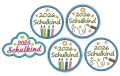 Bild 2 von Stickdatei Schulanfang 2026 2027 Applikation runde Button Wolke 10x10cm