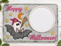Bild 2 von Stickdatei Fledermaus mit Gespenst Halloween Mugrug Tassenteppich ITH 