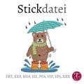 Bild 1 von Stickdatei Pfützenbär Vollstickdatei Bär