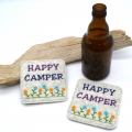 Bild 2 von Stickdatei Camper happy camper Mugrug Untersetzer   / (Lizenz) Standard