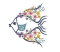 Stickdatei Fisch mit Blumen Boho