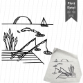 Bild 1 von Plotterdatei Plott angeln Angler am See