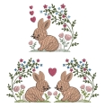 Bild 1 von Stickdatei Hase Hasen Blumen Ostern Frühling