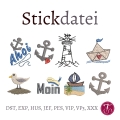 Bild 1 von Stickdatei maritim Minis 8 Motive 4x4cm