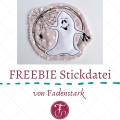 Freebie Stickdatei doodle Gespenst zu Halloween 10x10cm