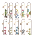 Bild 2 von ITH Stickdatei Ringbuch Ordner Stifteetui schmal für Kugelschreiber Motive Blumen 