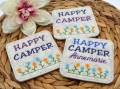 Stickdatei Camper happy camper Mugrug Untersetzer 