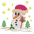 Bild 1 von Stickdatei Schneemann Vollstick 10x10cm