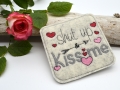 Bild 5 von Stickdatei Valentinstag Mug Rug Schokohülle Herzen shut up and kiss me