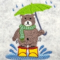 Bild 2 von Stickdatei Pfützenbär Vollstickdatei Bär