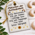 Bild 1 von Stickdatei ITH Schild Weihnachten Rezept für Plätzchen der Zufriedenheit