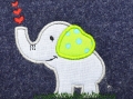 Bild 2 von Stickdatei Elefant Applikation zwei Größen