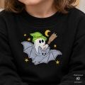 Bild 2 von Stickdatei Fledermaus mit Gespenst doodle Applikation