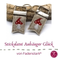 Stickdatei Schlüsselanhänger Fliegenpilz Glücksbringer