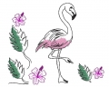 Bild 1 von Stickdatei Flamingo Redwork SET