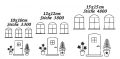 Bild 2 von Stickdatei Kontur Fenster Haus Konturstich verschiedene Größen Hausfassaden  / (Variante) Fenster Weihnachten Winter