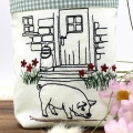 Bild 2 von Stickdatei Landleben Pferd Huhn Schwein Katze SET Redwork Konturstich  / (Stickrahmengröße) 10x10cm 