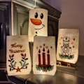 Bild 2 von ITH  Lichterbeutel Weihnachten SET mit Nussknacker Schneemann Kerzen  / (Stickrahmengröße) 13x18cm