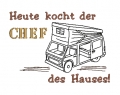 Stickdatei Camping für Geschirrtuch Schürze CHEF mit Bus