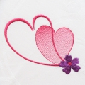 Bild 2 von Stickdatei Herzen mit Blume verschiedene Größen