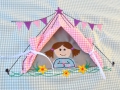 Bild 2 von Stickdatei Zelt doodle mit 3D Zelteingang, Camping, wir gehen zelten 13x18cm