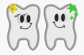 Bild 1 von Stickdatei Applikation 3er Set lustiger Zahn  / (Größe Stickrahmen) 10x10cm