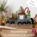 Bild 1 von Nähanleitung Adventskalender Zug Wandbehang Applikation