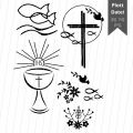 Plotterdatei Kommunion christliche Symbole SET