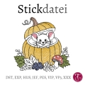 Bild 1 von Stickdatei Herbst Maus Kürbis 