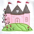 Stickdatei Schloss Prinzessin doodle Applikation
