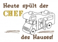 Bild 2 von Stickdatei Camping für Geschirrtuch Schürze CHEF mit Wohnmobil