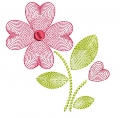 Stickdatei Blume Herzblume Relief verschiedene Größen