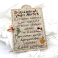 Stickdatei ITH Schild Herbst Todo Liste Laub Kürbis 