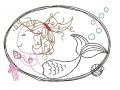 Bild 6 von Stickdatei Meerjungfrau doodle 4er SET  / (Größe) 16x26cm