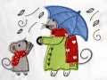 Bild 1 von Stickdatei Maus doodle Applikation Herbst Regentag