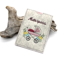 Bild 2 von ITH Stickdatei Mutterpass Kinderwagen 