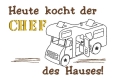 Stickdatei Camping für Geschirrtuch Schürze CHEF mit Wohnmobil