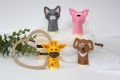 Bild 2 von Stickdatei ITH Fingerpuppen Tiere SET Hund Katze Schwein Giraffe